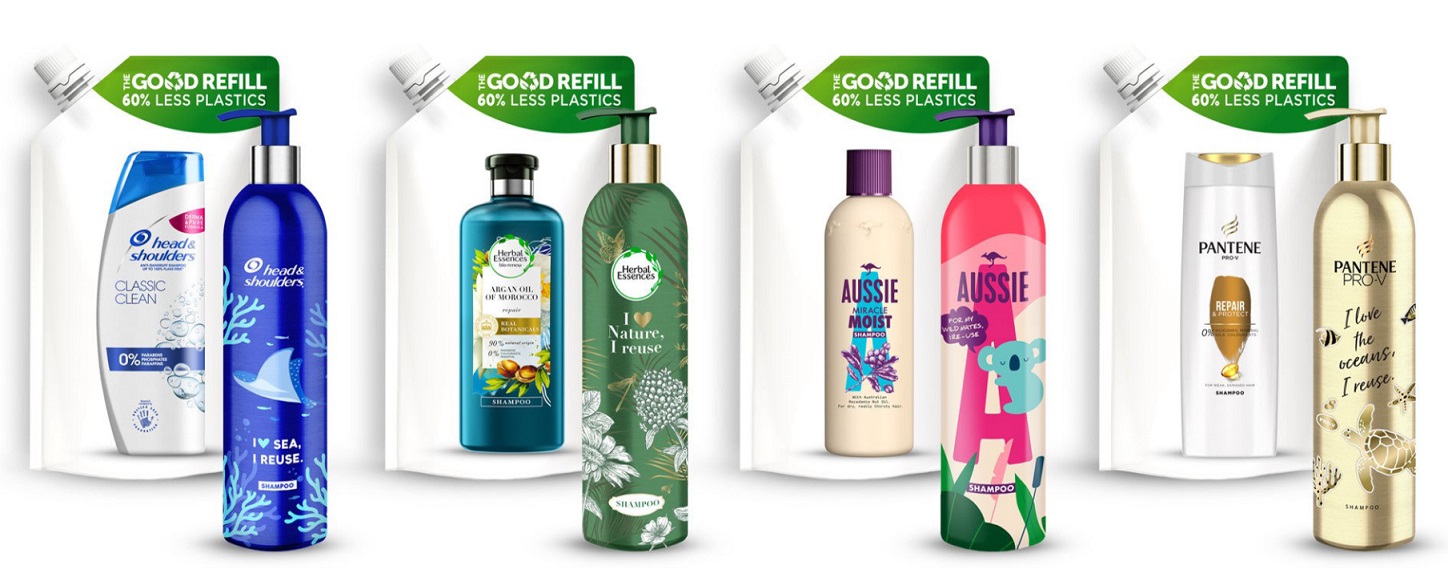 P&G Launches Reusable & Refillable Bottle for Hair Care Brands