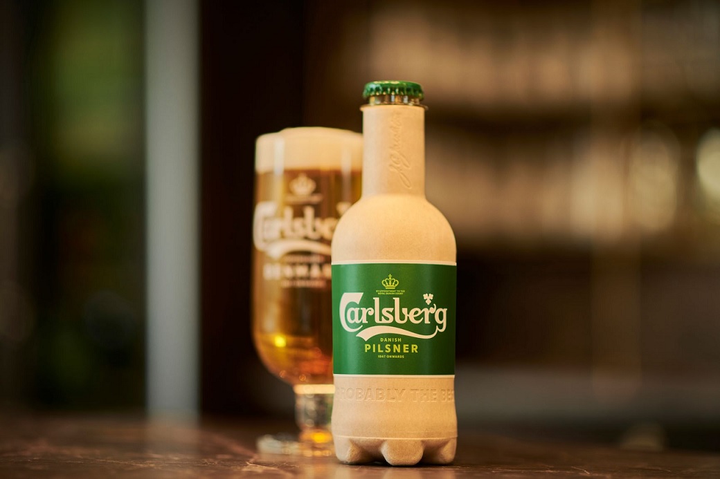 Carlsberg Trials Fully Recyclable Wood Fibre-Based Beer Bottle