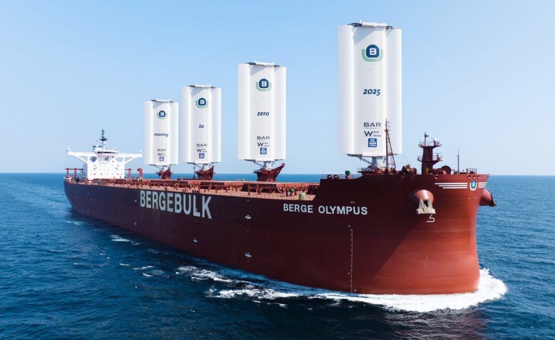 Berge Bulk Launches Cargo Ship Using Wind-Assisted Propulsion to Cut Emissions
