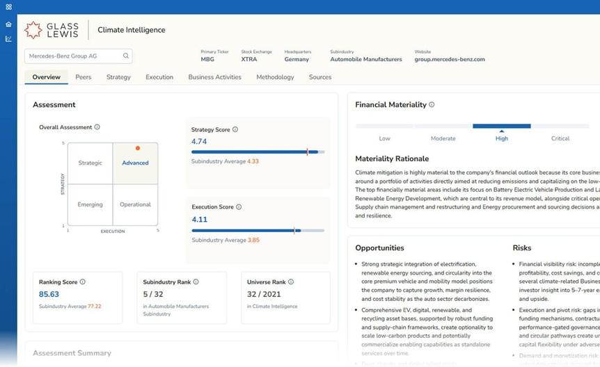 Glass Lewis Launches New Climate Strategy Assessment Solution for Investors